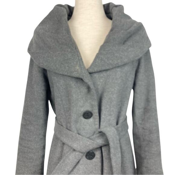 TAHARI Wool Blend Belted Shawl Collar Coat, Jacket in Grey - Picture 4 of 11